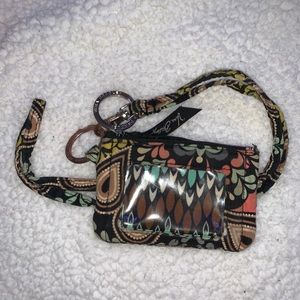 Vera Bradley zip ID with lanyard